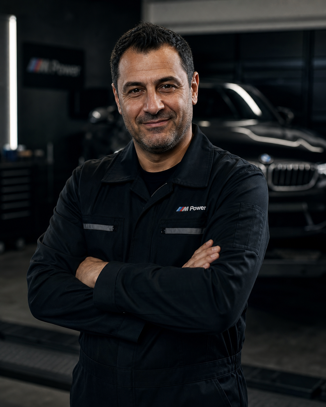 Michail, Inhaber von Spartan Automotive, in seiner Werkstatt